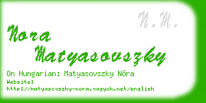 nora matyasovszky business card