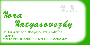 nora matyasovszky business card